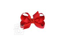 Load image into Gallery viewer, SCALLOPED EDGE BOW: Hot Pink / 5.5" Extra Large - 2.25" Ribbon on Alligator Clip