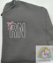 Load image into Gallery viewer, Embroidered Nurse RN LPN NP Bow Sweatshirt