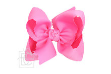 Load image into Gallery viewer, SCALLOPED EDGE BOW: Hot Pink / 5.5" Extra Large - 2.25" Ribbon on Alligator Clip