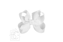 Load image into Gallery viewer, SCALLOPED EDGE BOW: Hot Pink / 5.5" Extra Large - 2.25" Ribbon on Alligator Clip