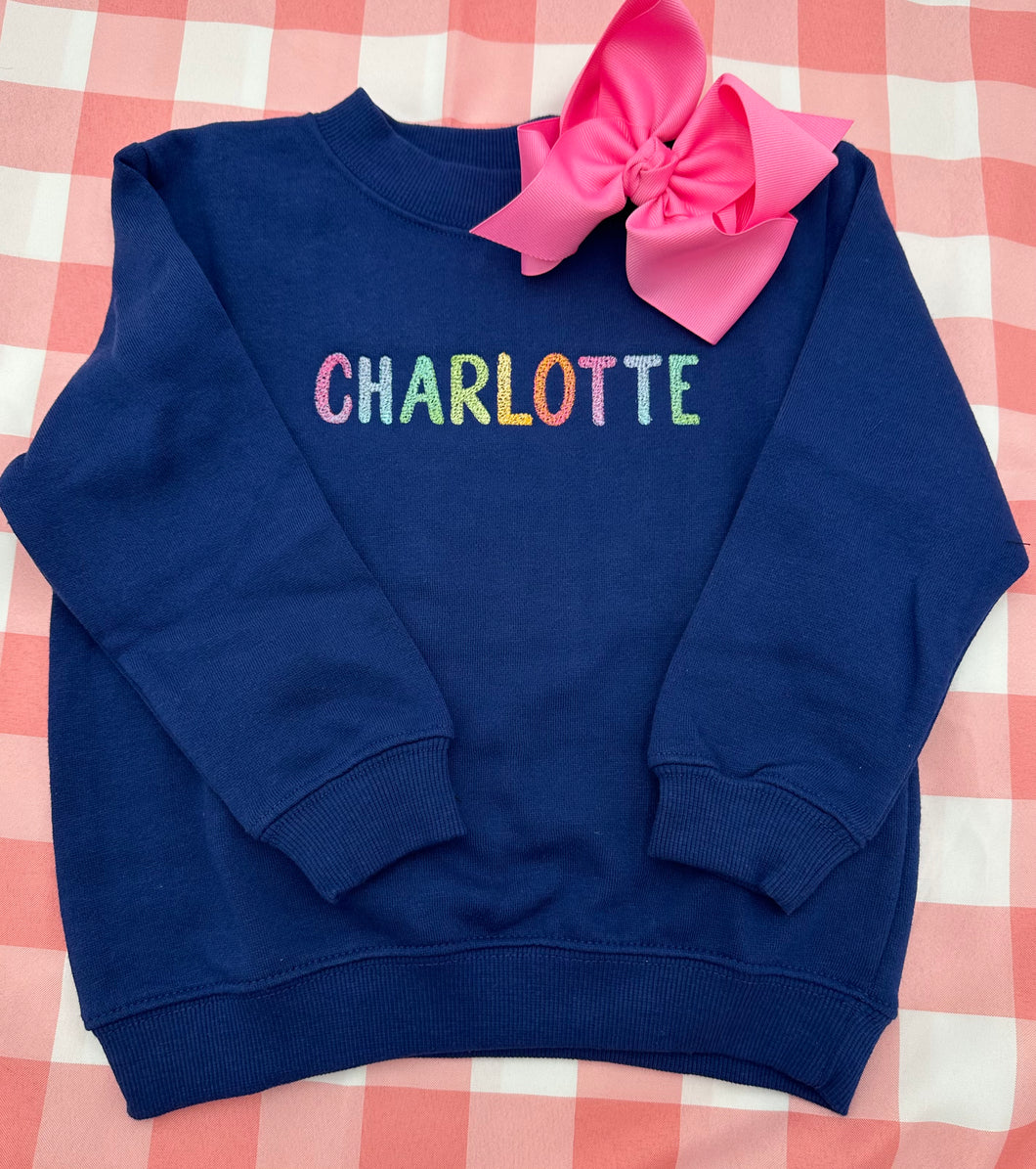 Embroidered Ombre Name Sweatshirt