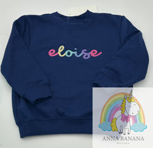Load image into Gallery viewer, Embroidered Rainbow Name Sweatshirt

