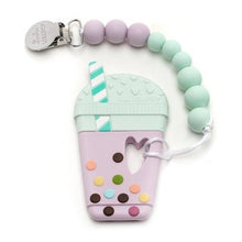 Load image into Gallery viewer, Silicone Teether Set - Taro Bubble Tea - Lilac Mint