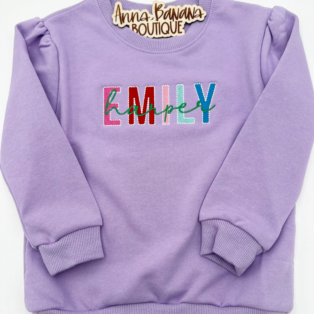 Embroidered Name Toddler Sweatshirt