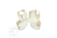 Load image into Gallery viewer, SCALLOPED EDGE BOW: Hot Pink / 5.5&quot; Extra Large - 2.25&quot; Ribbon on Alligator Clip

