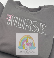 Load image into Gallery viewer, Embroidered Nurse RN LPN NP Bow Sweatshirt
