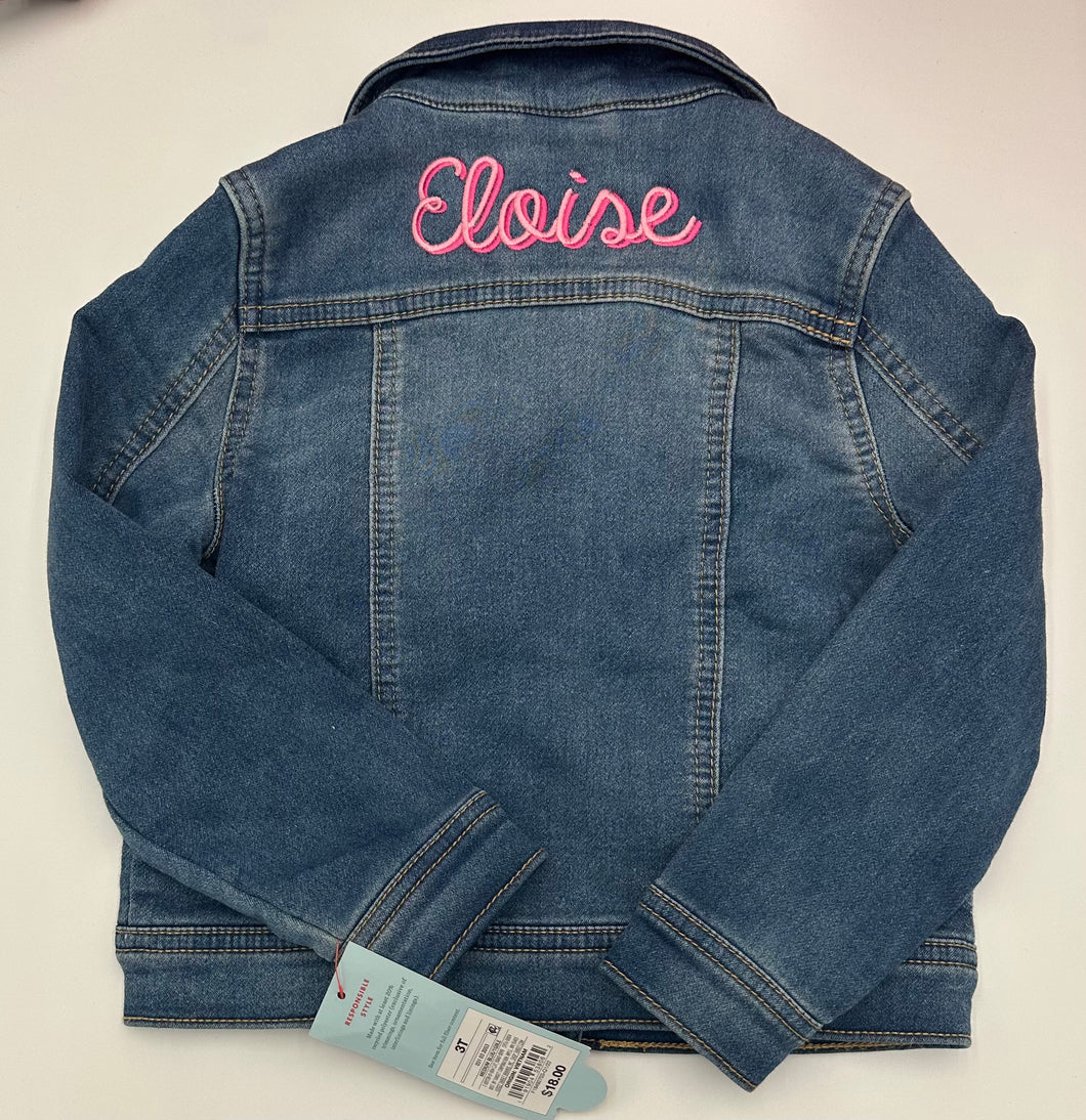 Embroidered Name Jean Jacket