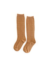 Load image into Gallery viewer, Little Stocking Co. Butterscotch Cable Knit Knee Highs
