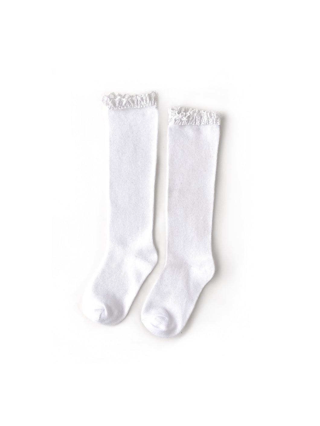 Little Stocking Co. White Lace Top Knee Highs