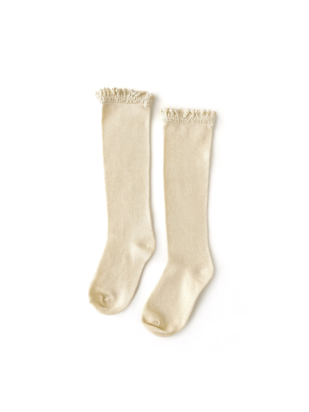 Little Stocking Co. Vanilla Cream Lace Top Knee Highs