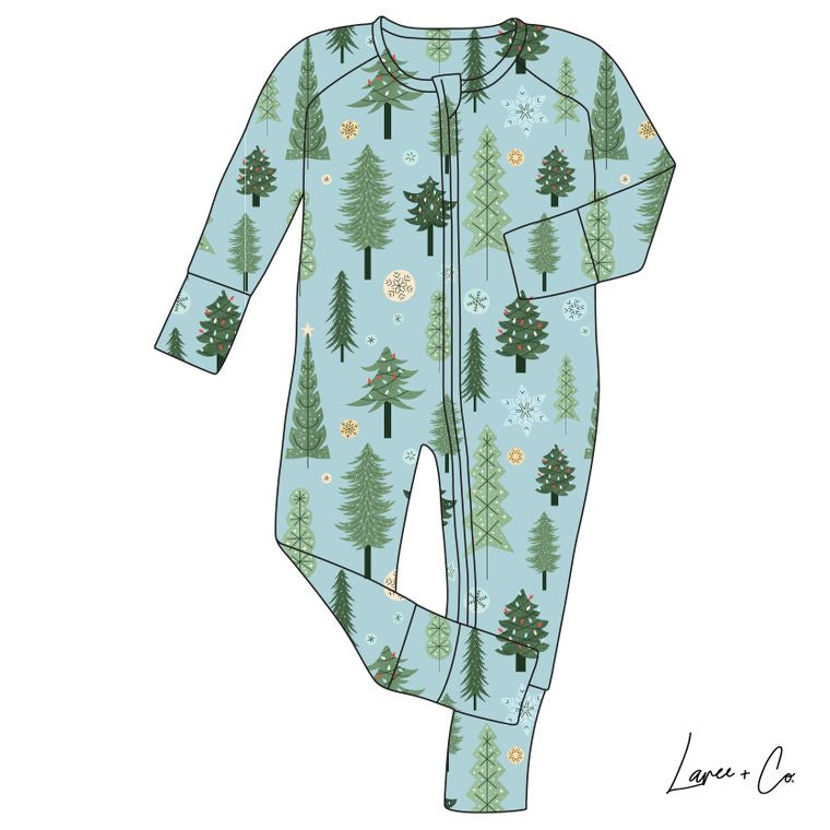 Laree + Co. Bamboo Christmas Tree Convertible Footie