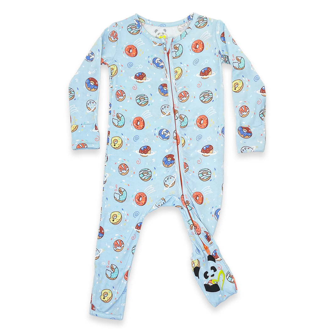 Blue Donut Bamboo Convertible Footie
