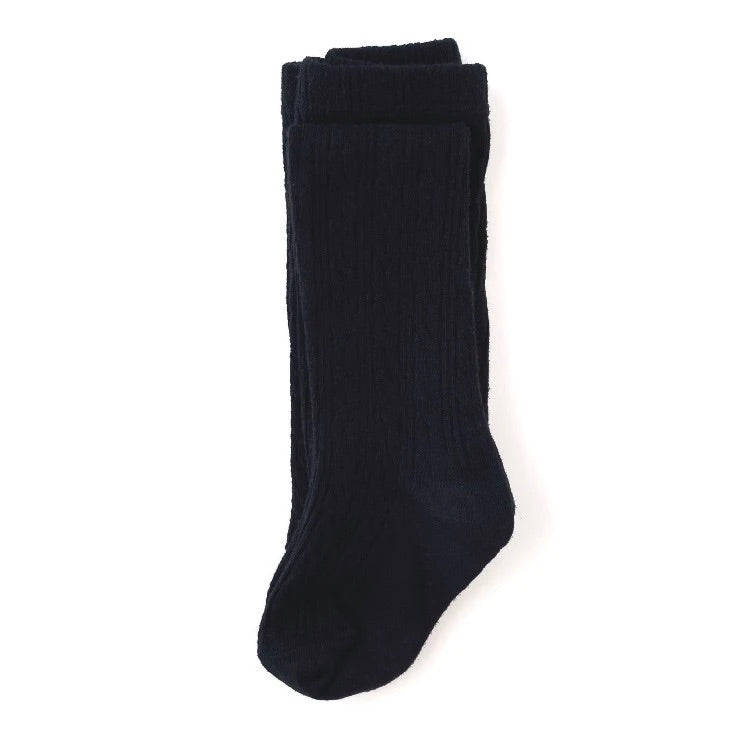 Little Stocking Co. Black Cable Knit Tights