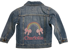 Load image into Gallery viewer, Rainbow Embroidered Jean Jacket
