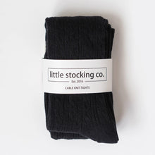 Load image into Gallery viewer, Little Stocking Co. Black Cable Knit Tights
