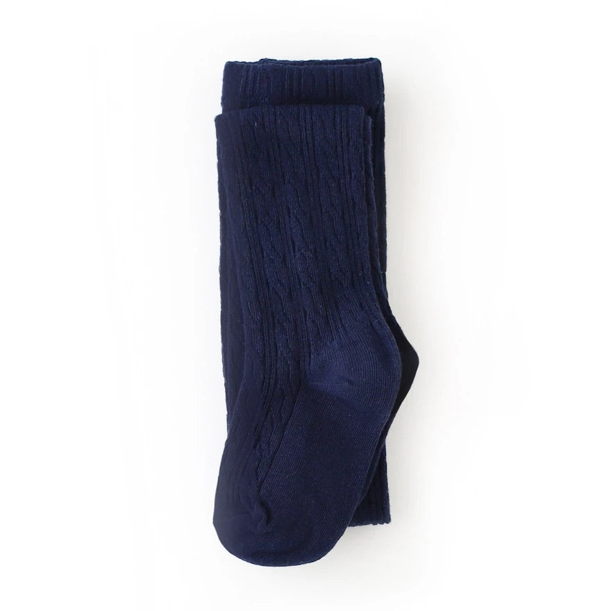 Little Stocking Co. Navy Cable Knit Tights