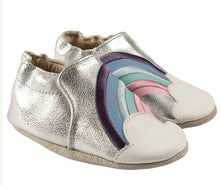 Load image into Gallery viewer, Robeez Hope Rainbow Silver Leather Soft Soles
