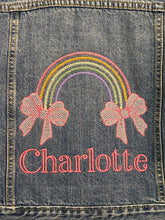 Load image into Gallery viewer, Rainbow Embroidered Jean Jacket
