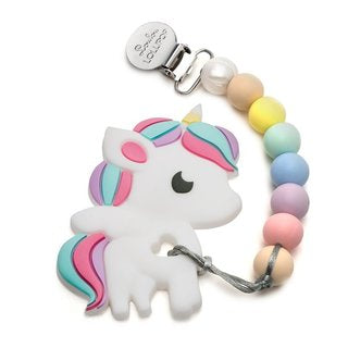 Silicone Teether Set - Rainbow Unicorn - Cotton Candy