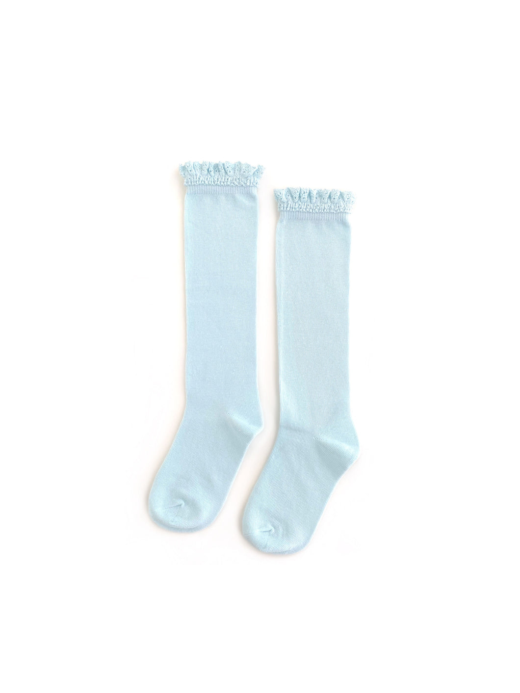 Little Stocking Co. Pastel Blue Lace Top Knee Highs