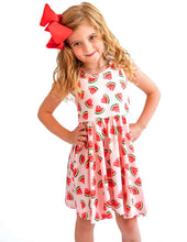 Load image into Gallery viewer, Watermelon - Sleeveless Hugs Twirl Dress

