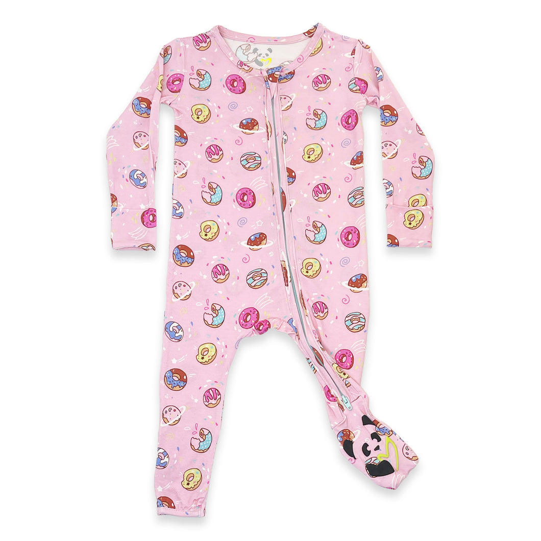 Pink Donut Bamboo Convertible Footie