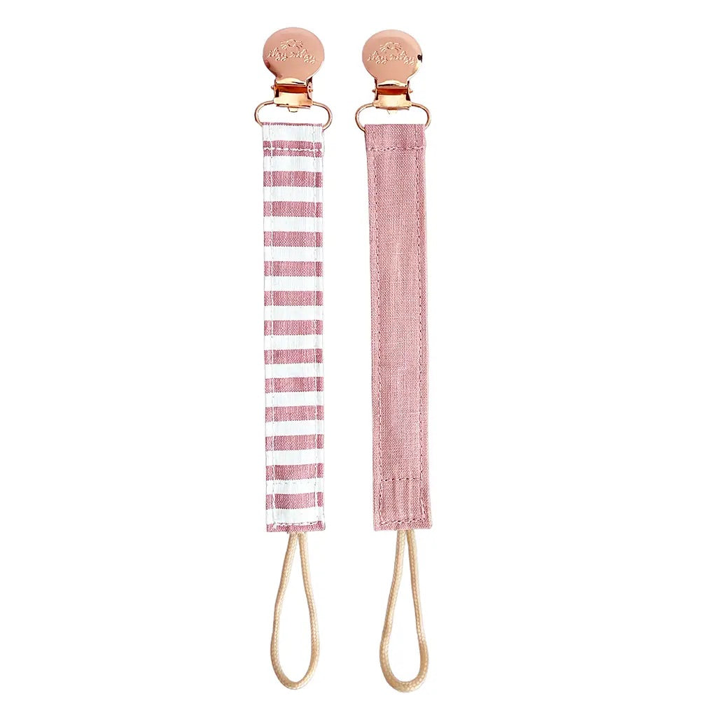 Itzy Clip™ Linen Pacifier Clips - Pink