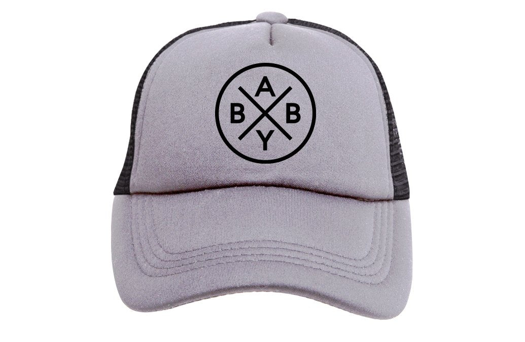Tiny Trucker Co. Baby X™ (Grey & Black) Trucker Hat